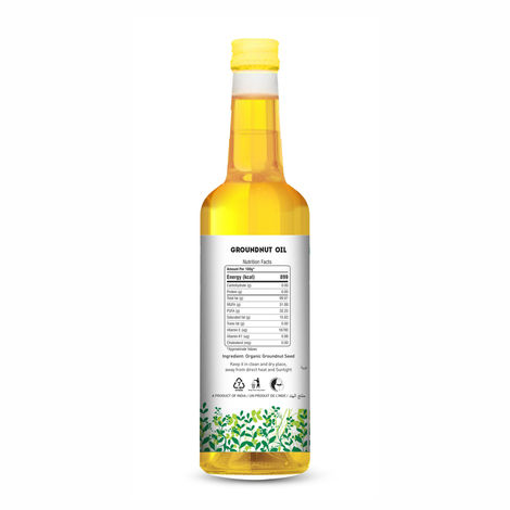 Natureland Organics Groundnut (Peanut) Cold Pressed Oil | Healthy Cooking Oil
